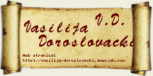 Vasilija Doroslovački vizit kartica